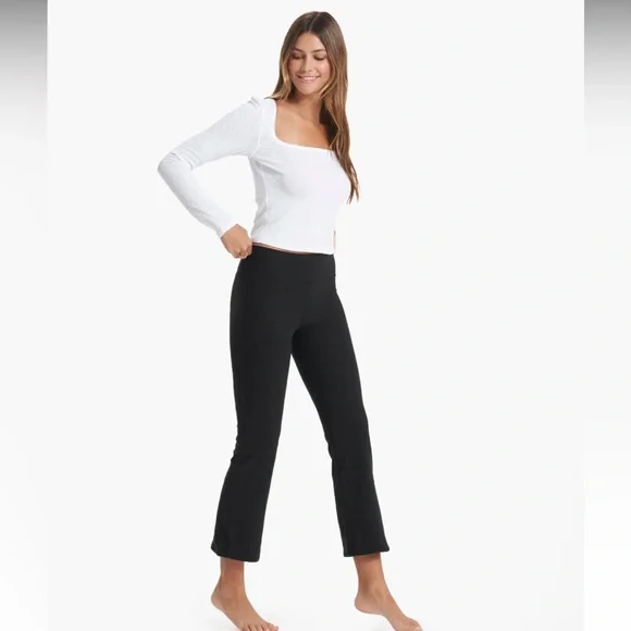 Vuori Mid Rise Elevation Slim Bootcut Leggings Pants XS Black Heather - Picture 3 of 11